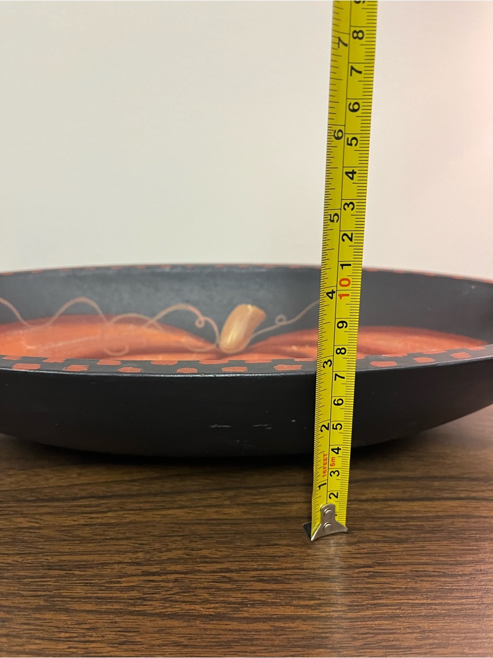Halloween Pumpkin Wooden Oval Oblong Bowl Hand Painted Designs By Kathy - Picture 7 of 8
